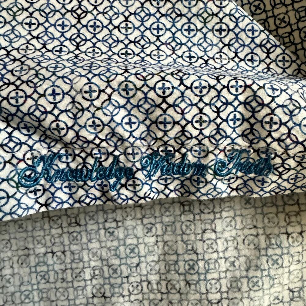 Men's Robert Graham Blue Geometric Print Classic Fit Button Up Casual Shirt M - Picture 7 of 8